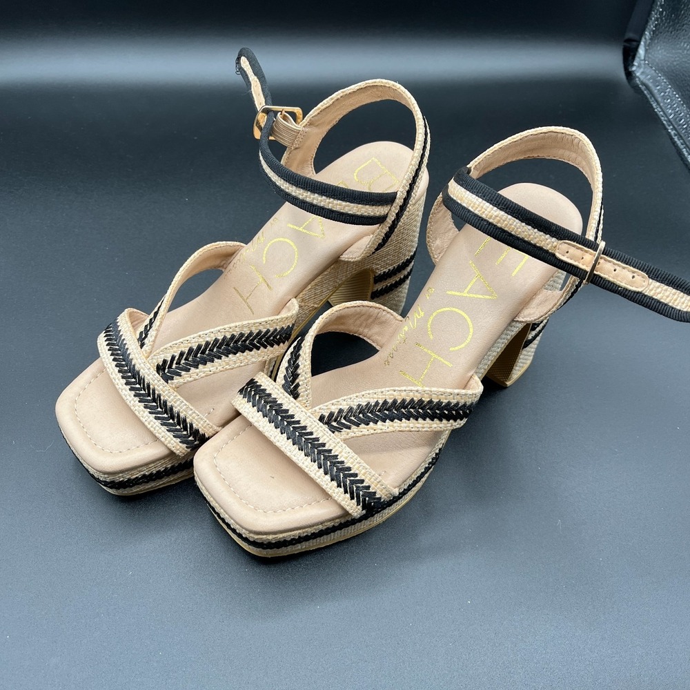 BEACH by Matisse Adelaide Platform Heels Womens 7M Beige Ankle Strap Sandals
